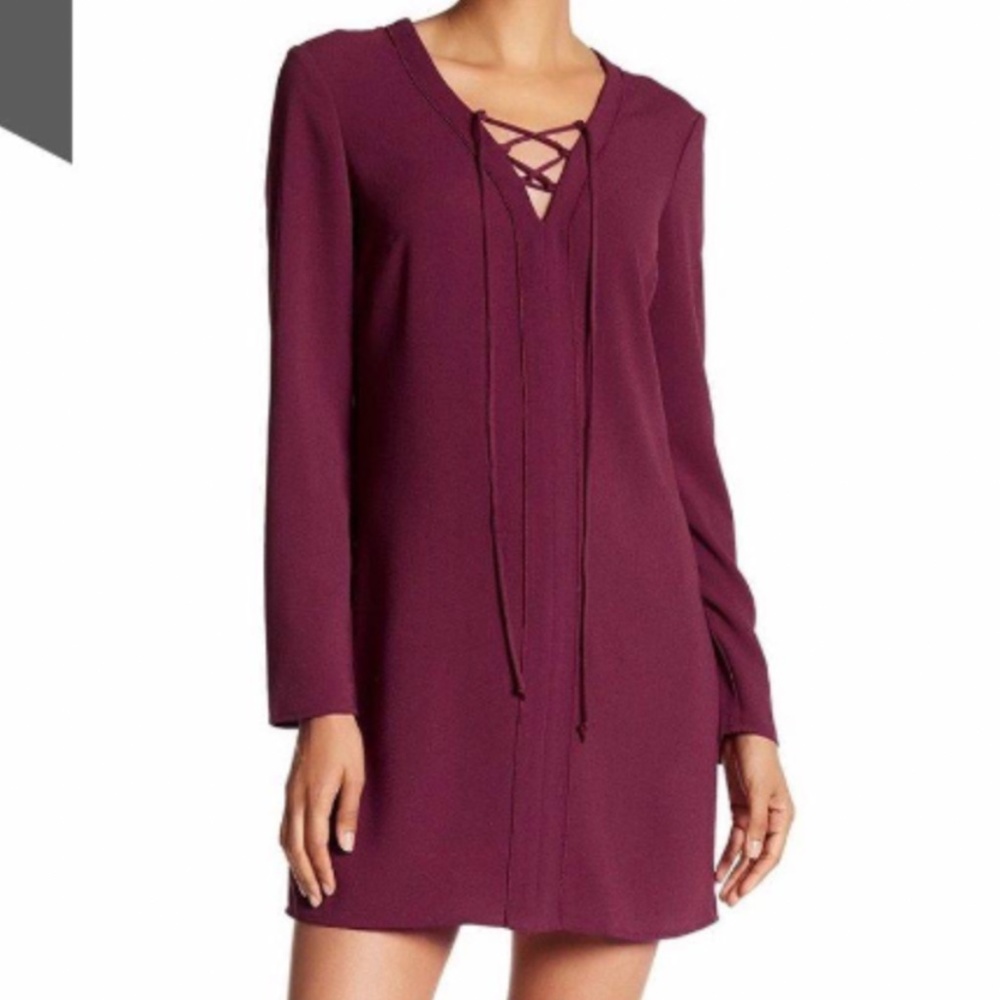 Lace Up V-Neck Dress